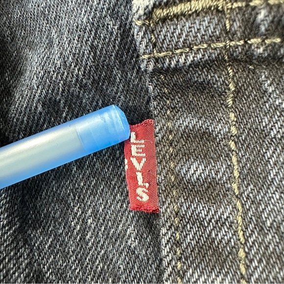 Levi's Big E Wedgie Straight Women's Jeans 35x26 Black Denim - Picture 10 of 12